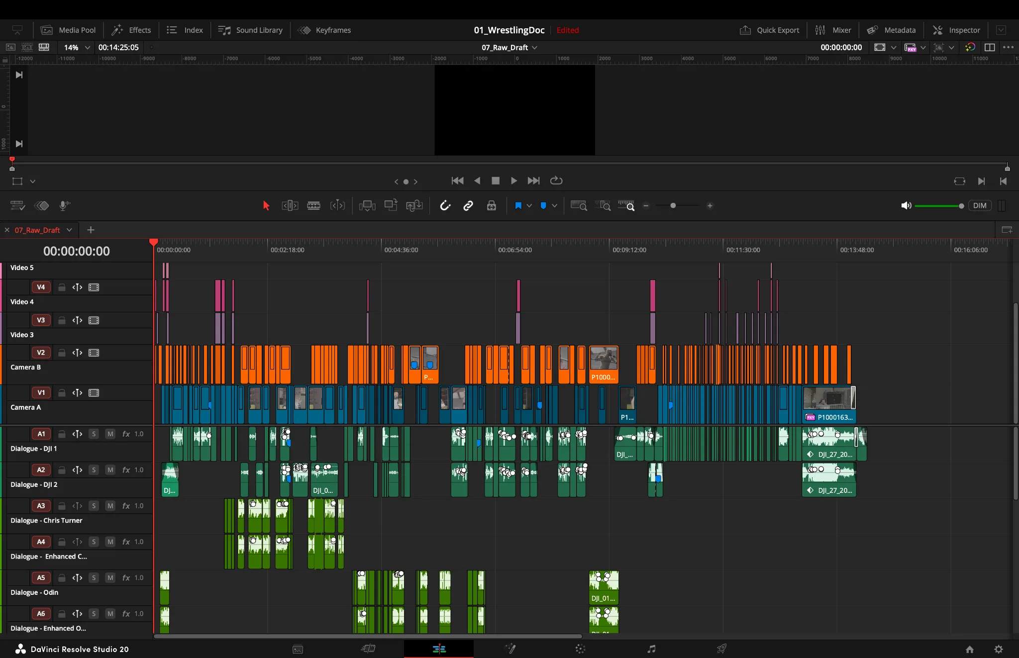 DaVinci Resolve timeline for A Violent Soap Opera