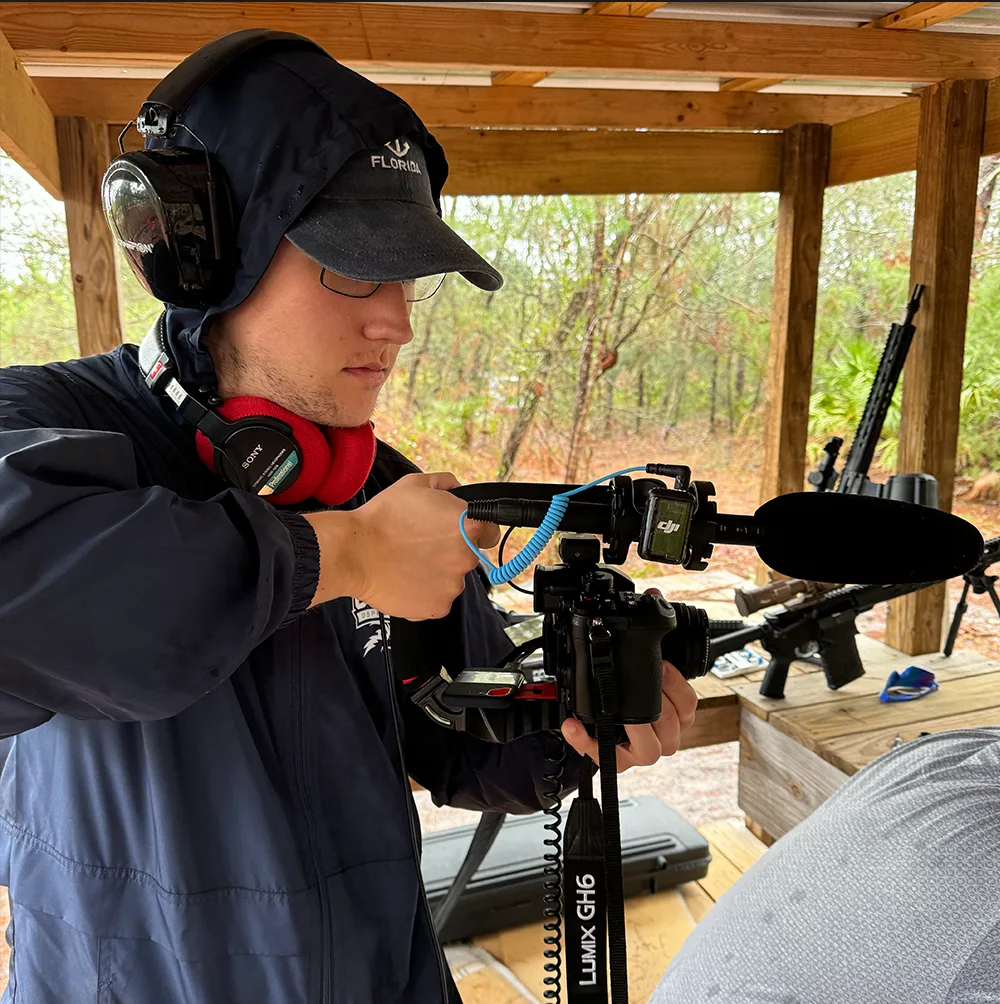 Alexander Schleich operating camera and production audio