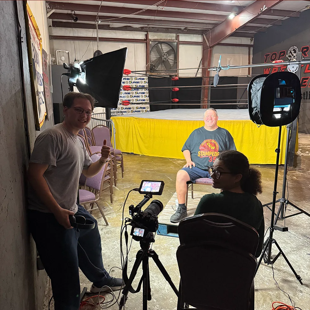 Alexander Schleich on set during production of A Violent Soap Opera