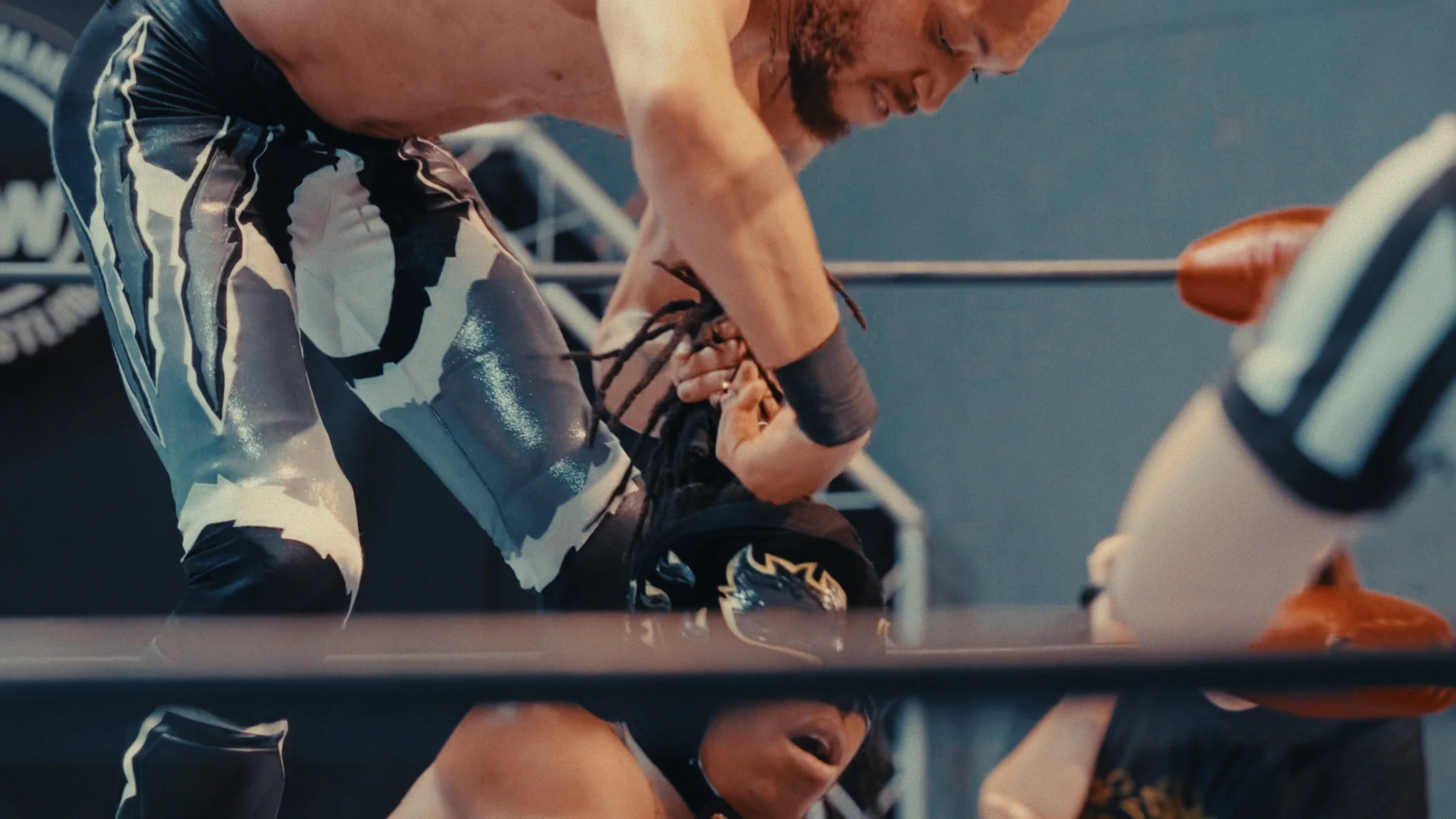 Close wrestling action inside the CCW ring