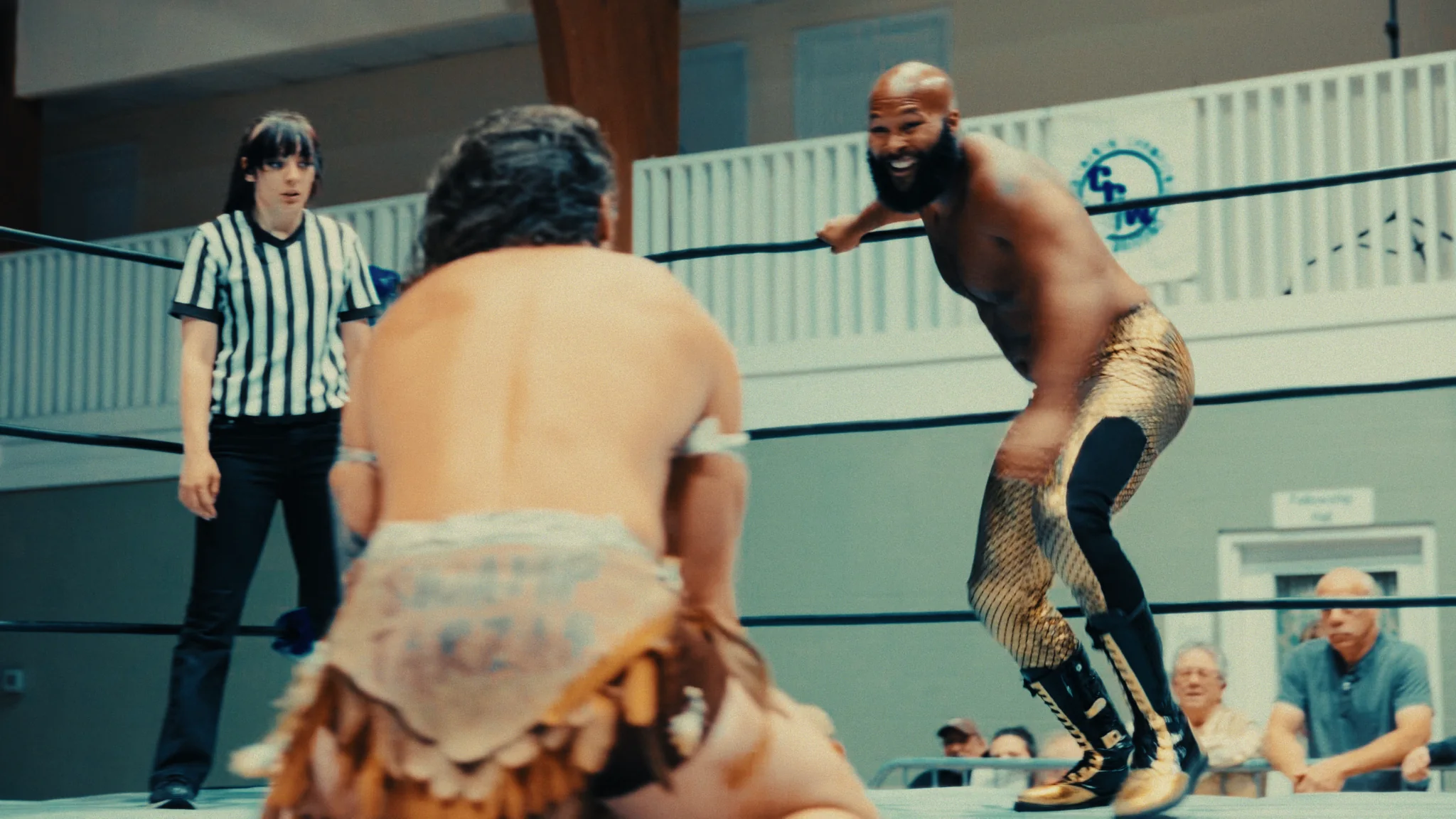 Odin Davenport and Swamp Tarzan inside the ring during A Violent Soap Opera