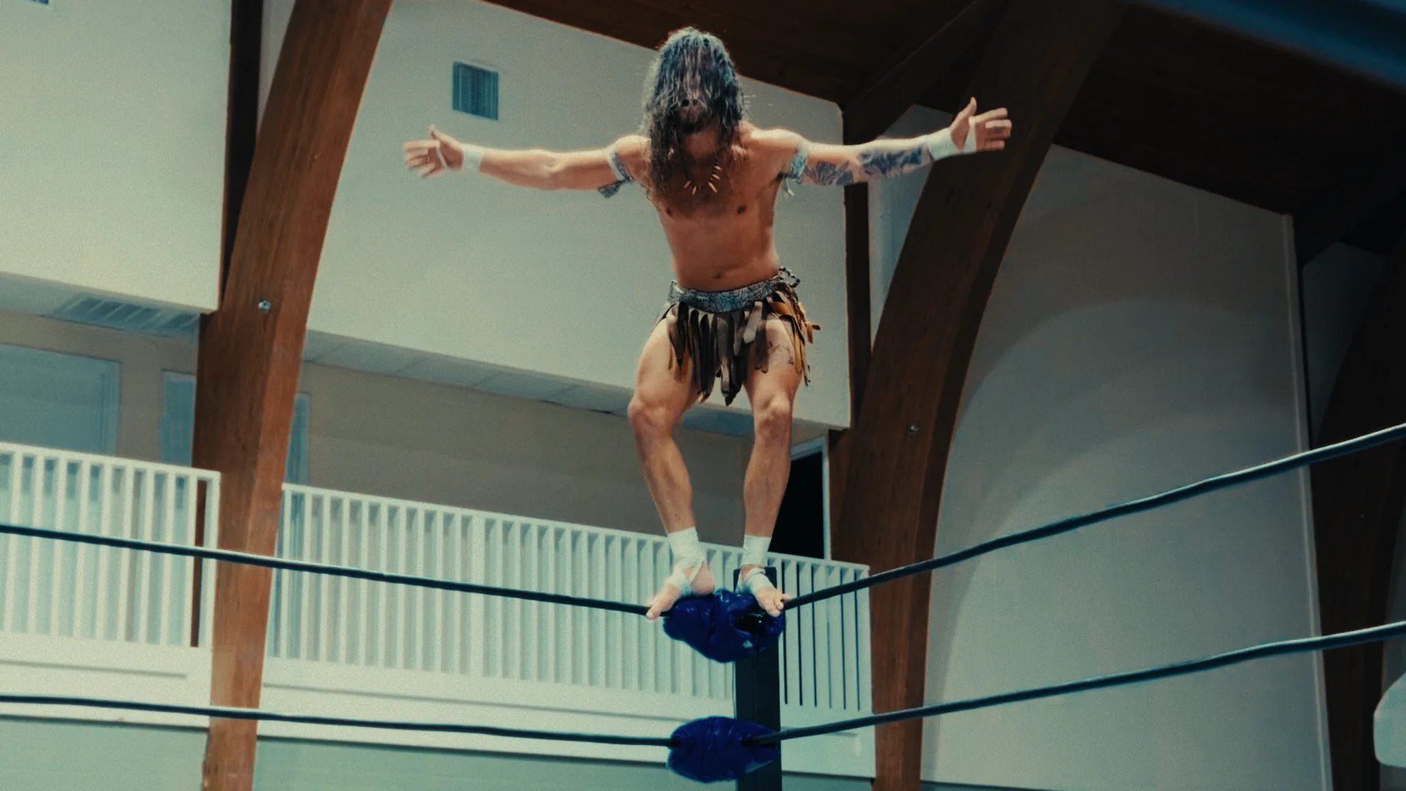 Two wrestlers facing one another inside a CCW wrestling ring